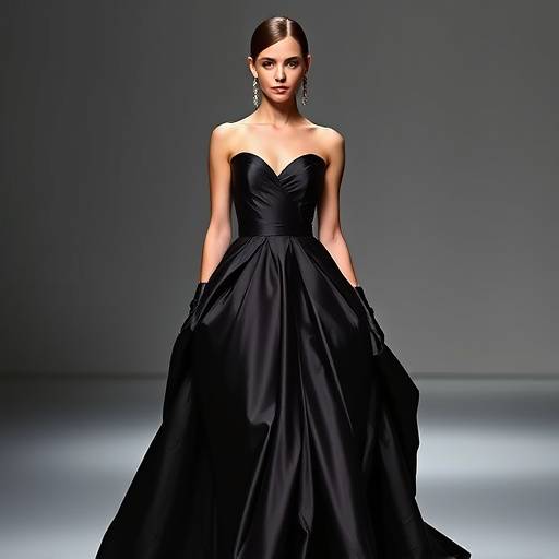 Modello di alta moda che posa con un abito elegante